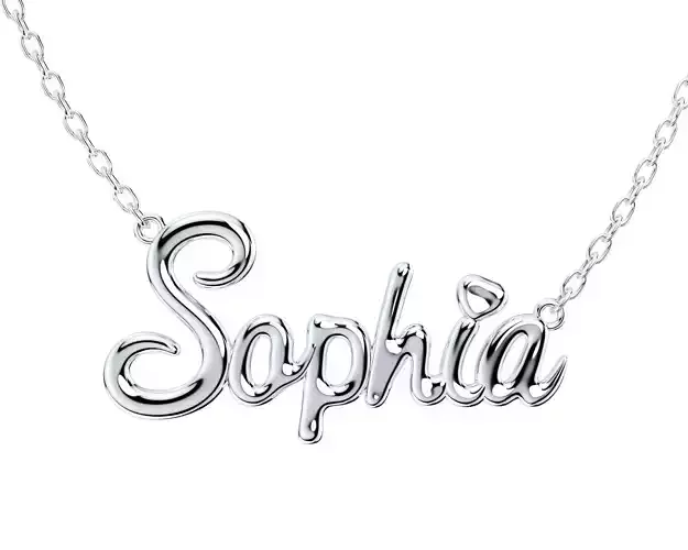  3D Necklace Pendant Sophia Font Shiny-NPFN0001