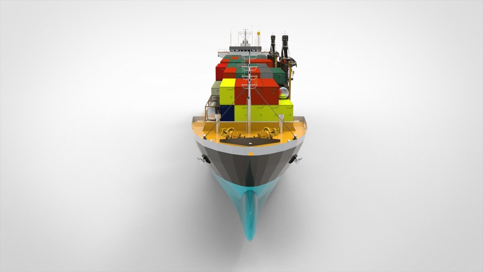 Container Ship blue 3D model_8