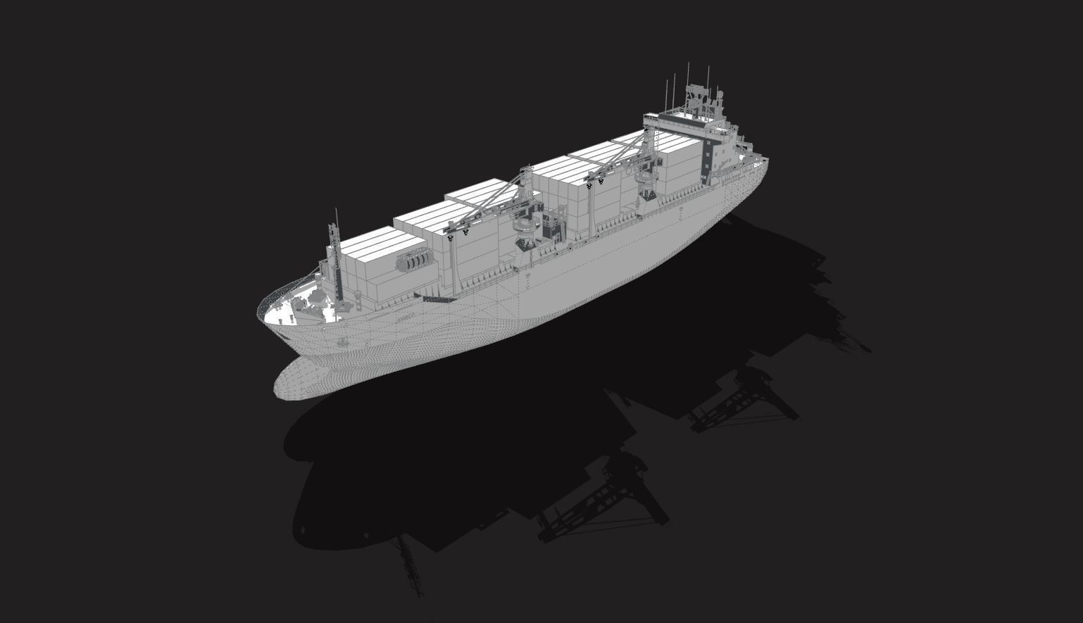 Container Ship blue 3D model_6