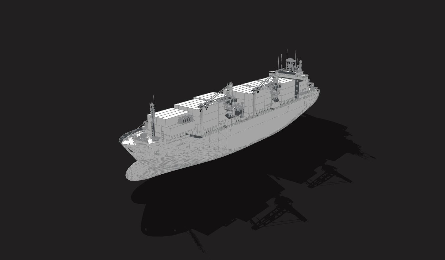 Container Ship blue 3D model_5