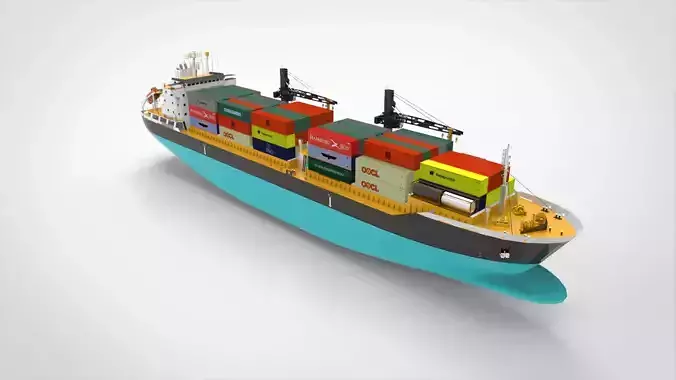 Container Ship blue 3D model