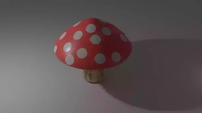 Cartoon mushroom Low-poly 3D model