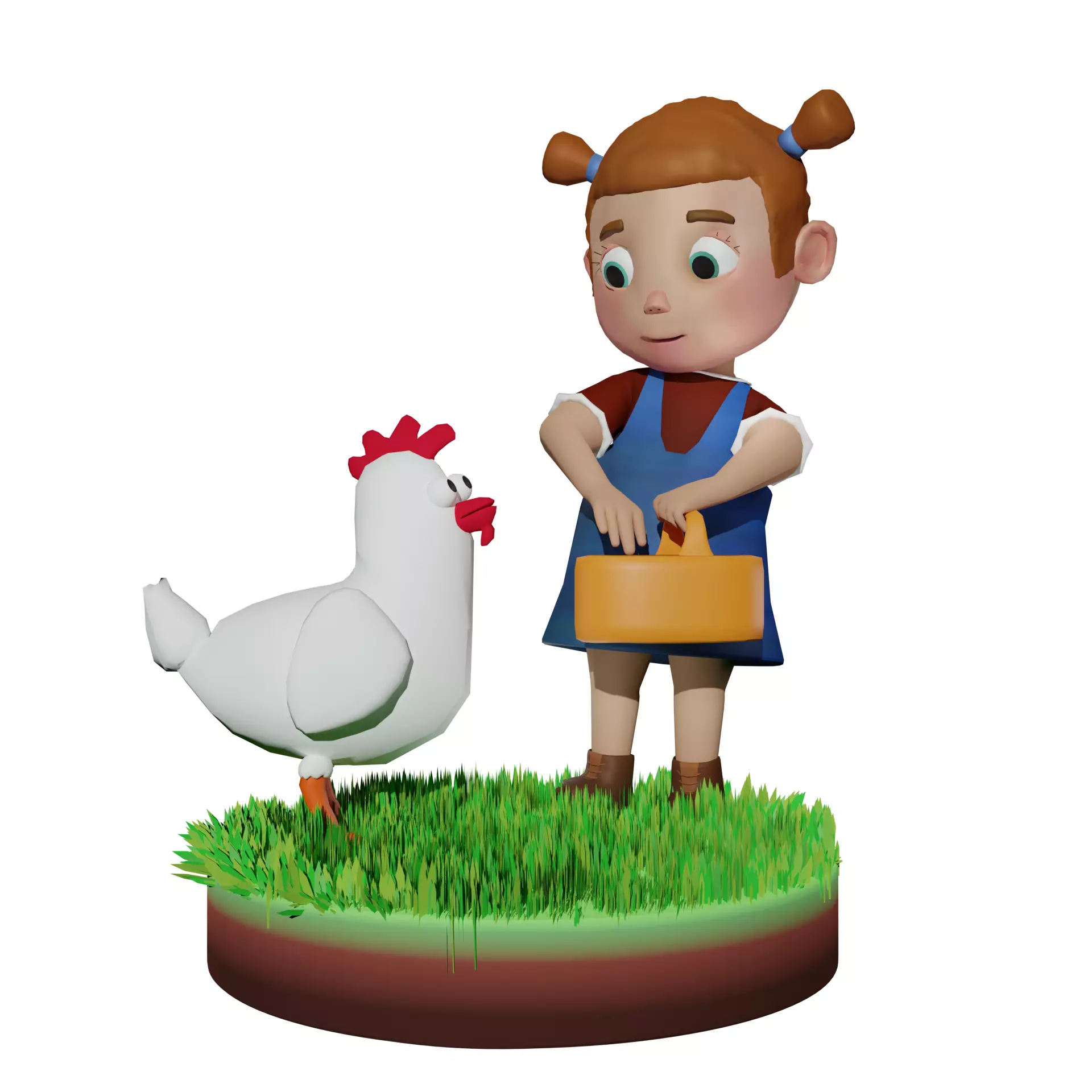 Cartoon Kid Girl Free low-poly 3D model