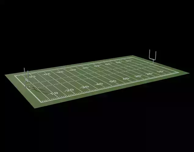 Football field Low-poly 3D model