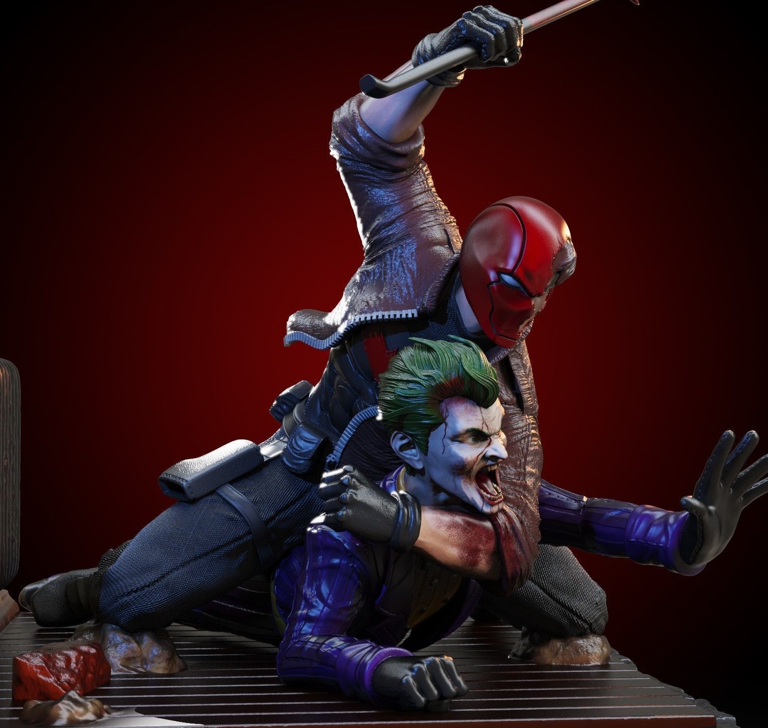 Red Hood vs Joker 3D print model_1