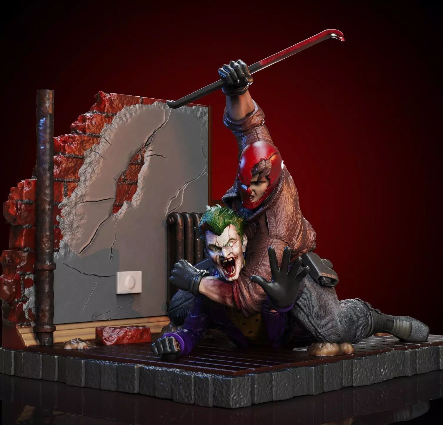 Red Hood vs Joker 3D print model_0