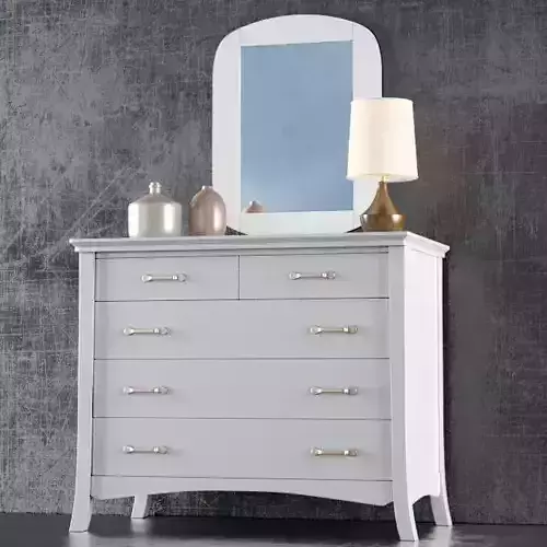 chestofdrawers dresser with drawers and mirror 3D model