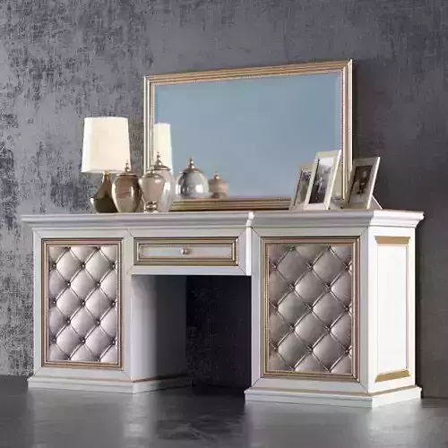 Termo gold desk with mirror 3D model