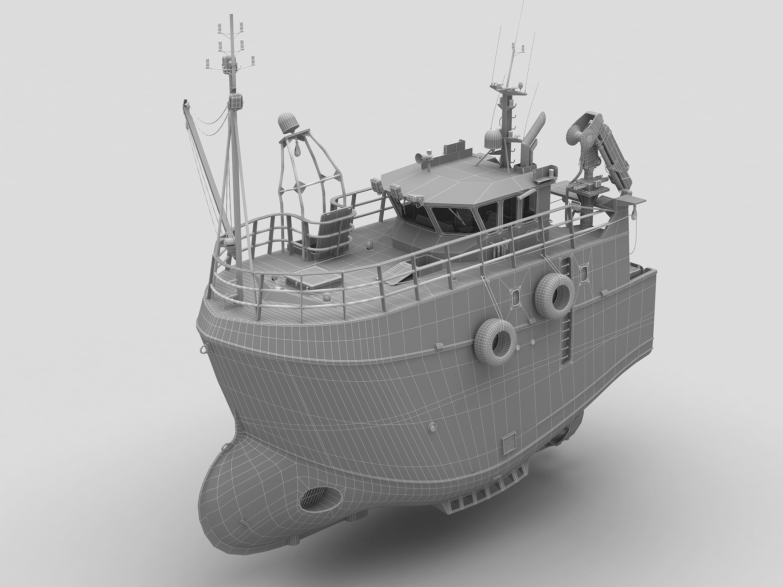 Fishing broken Trawler 3D model_20