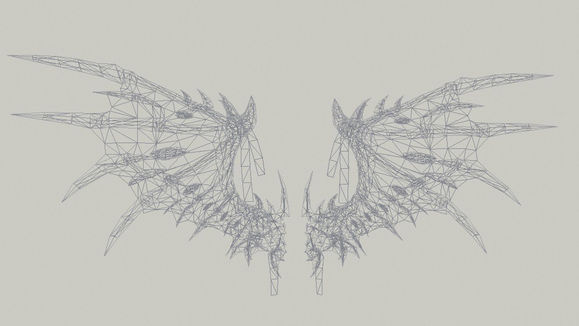 Demon Wing Low-poly 3D model_2