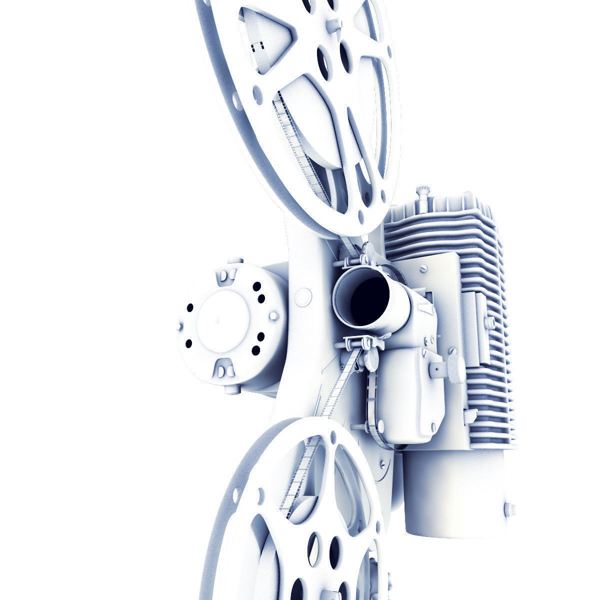 Old 8mm projector Vray 3D model_10