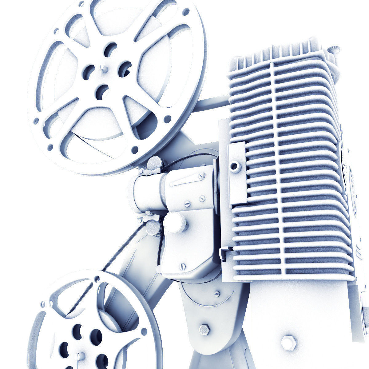 Old 8mm projector Vray 3D model_14