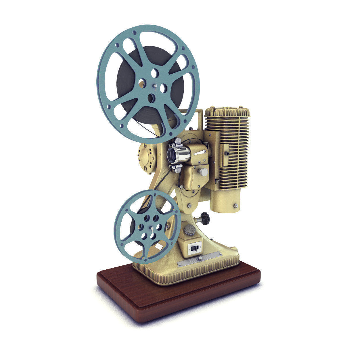 Old 8mm projector Vray 3D model_3