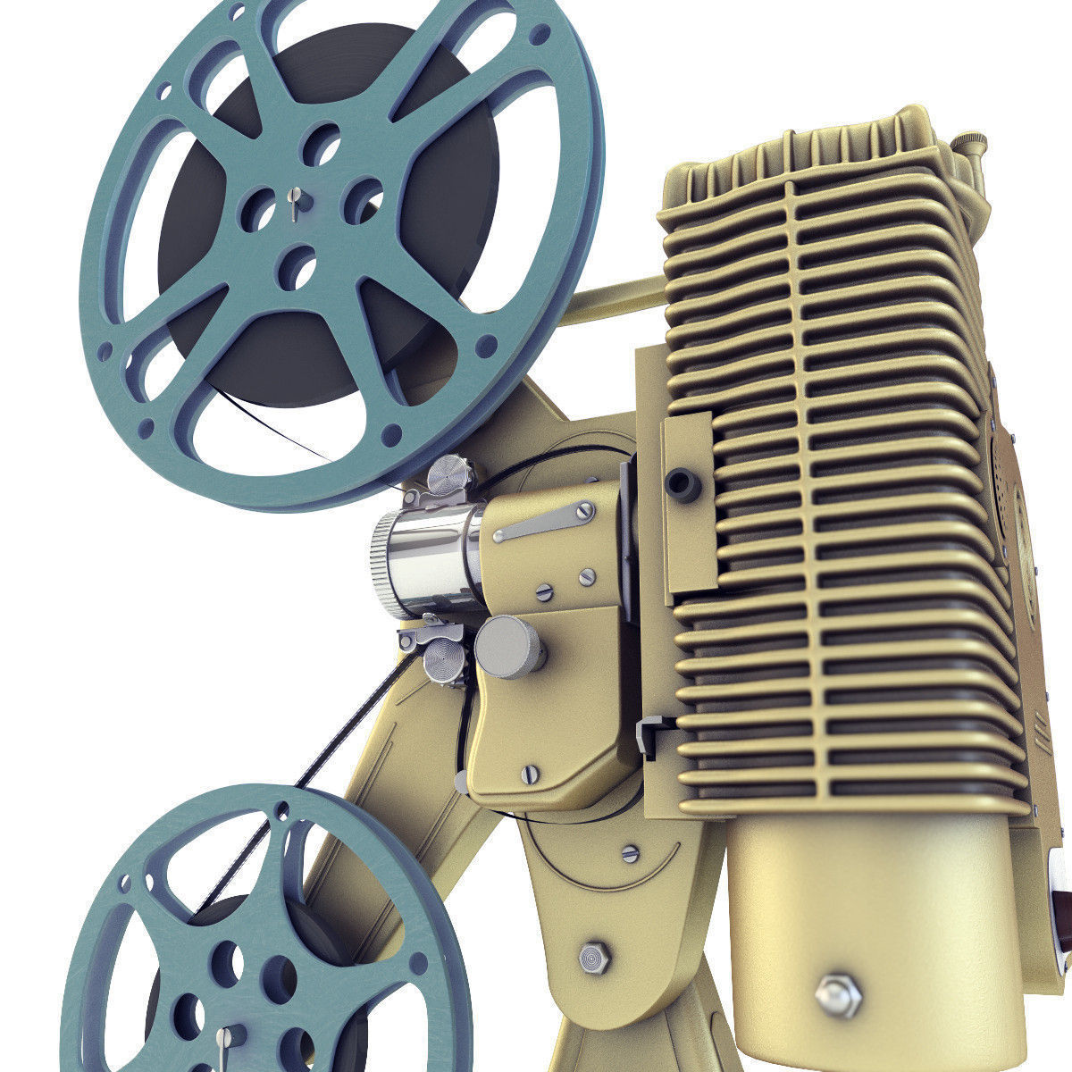 Old 8mm projector Vray 3D model_7