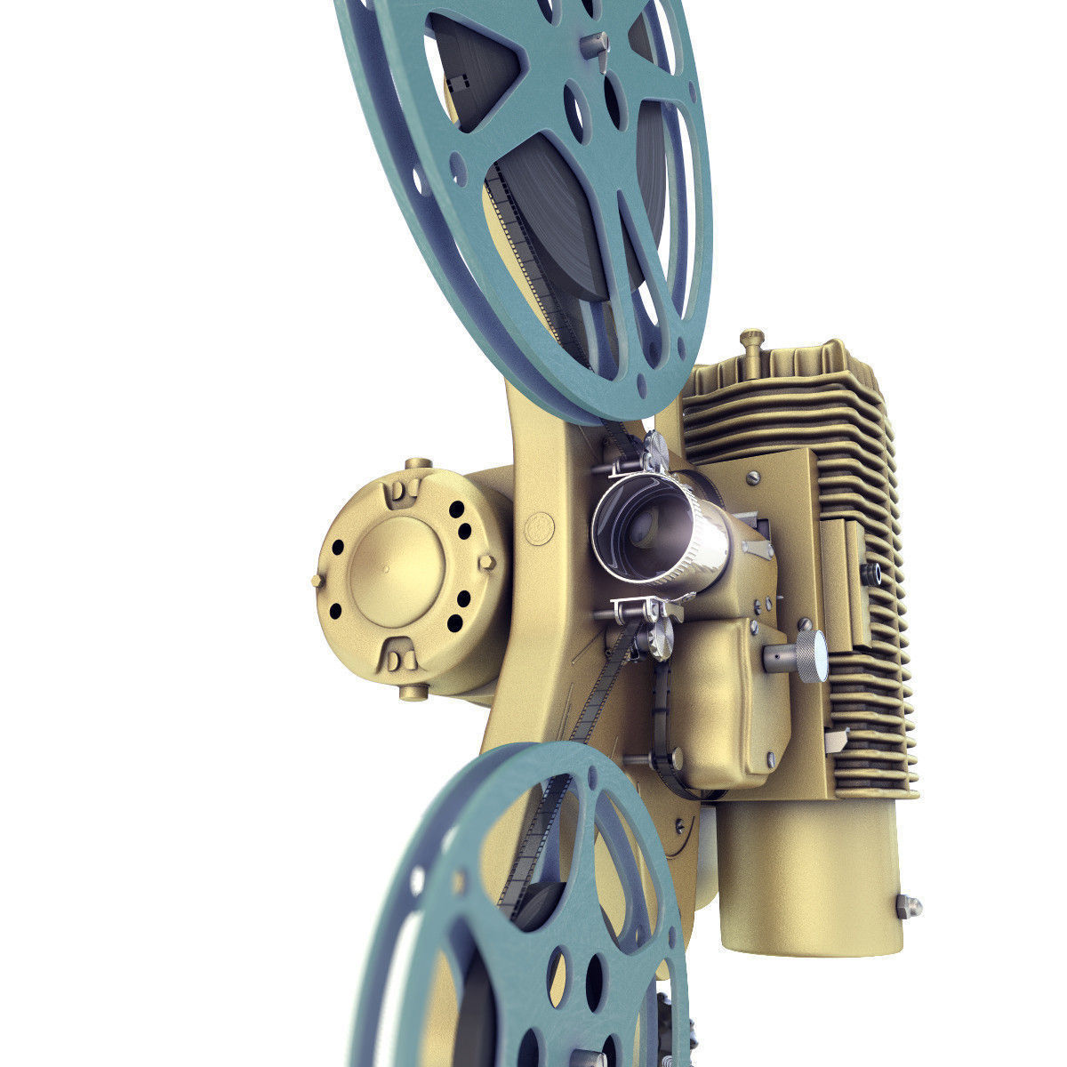 Old 8mm projector Vray 3D model_1