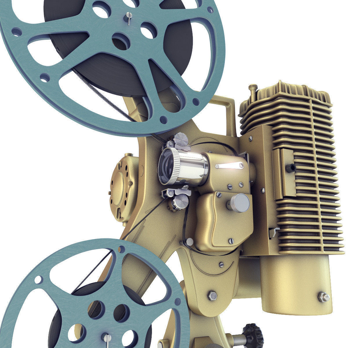 Old 8mm projector Vray 3D model_2