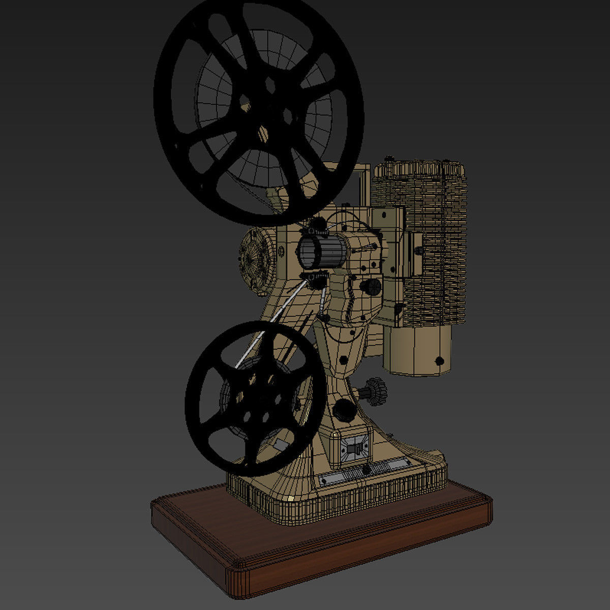 Old 8mm projector Vray 3D model_19