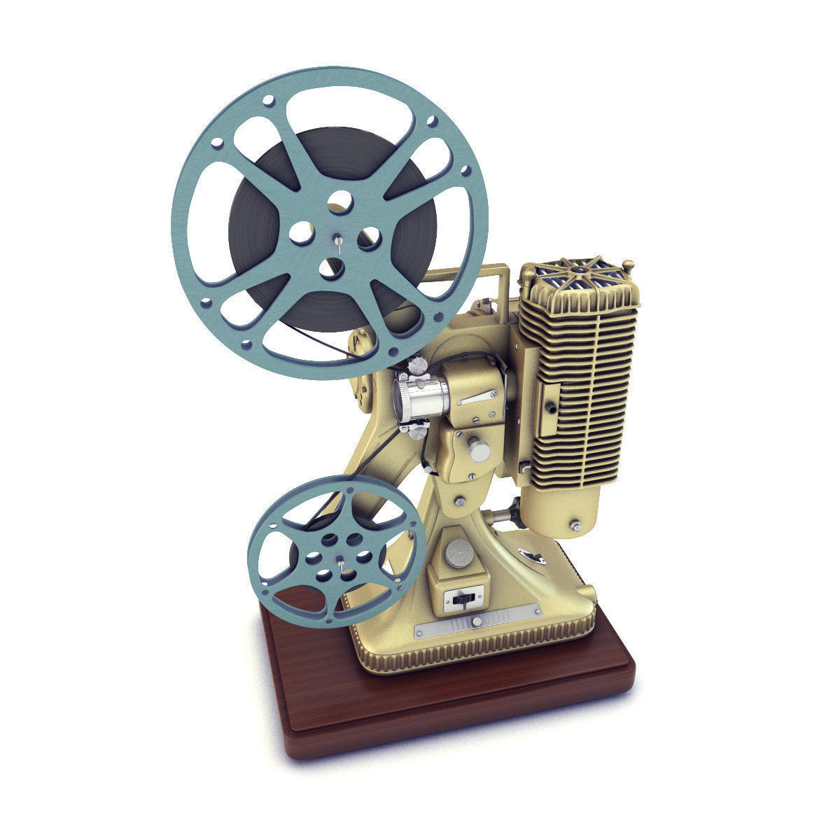Old 8mm projector Vray 3D model_5