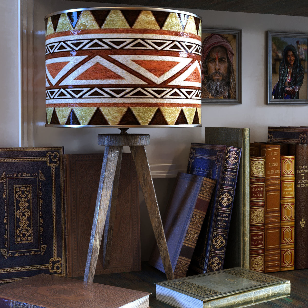 decoration set 098 africa art style 3D model_3