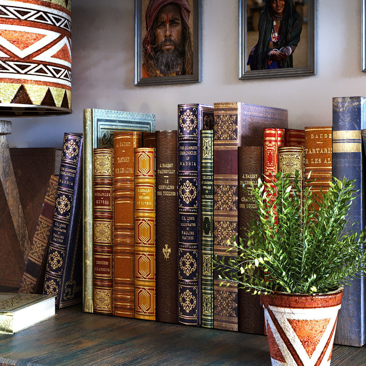 decoration set 098 africa art style 3D model_2