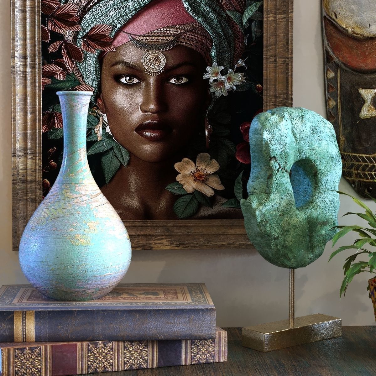 decoration set 098 africa art style 3D model_6