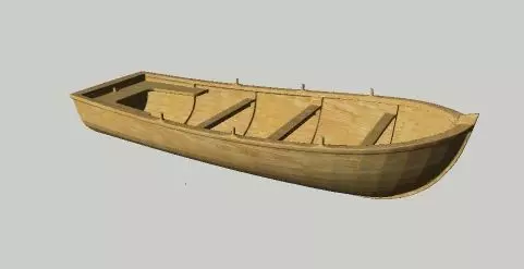 Roeiboot Free 3D model