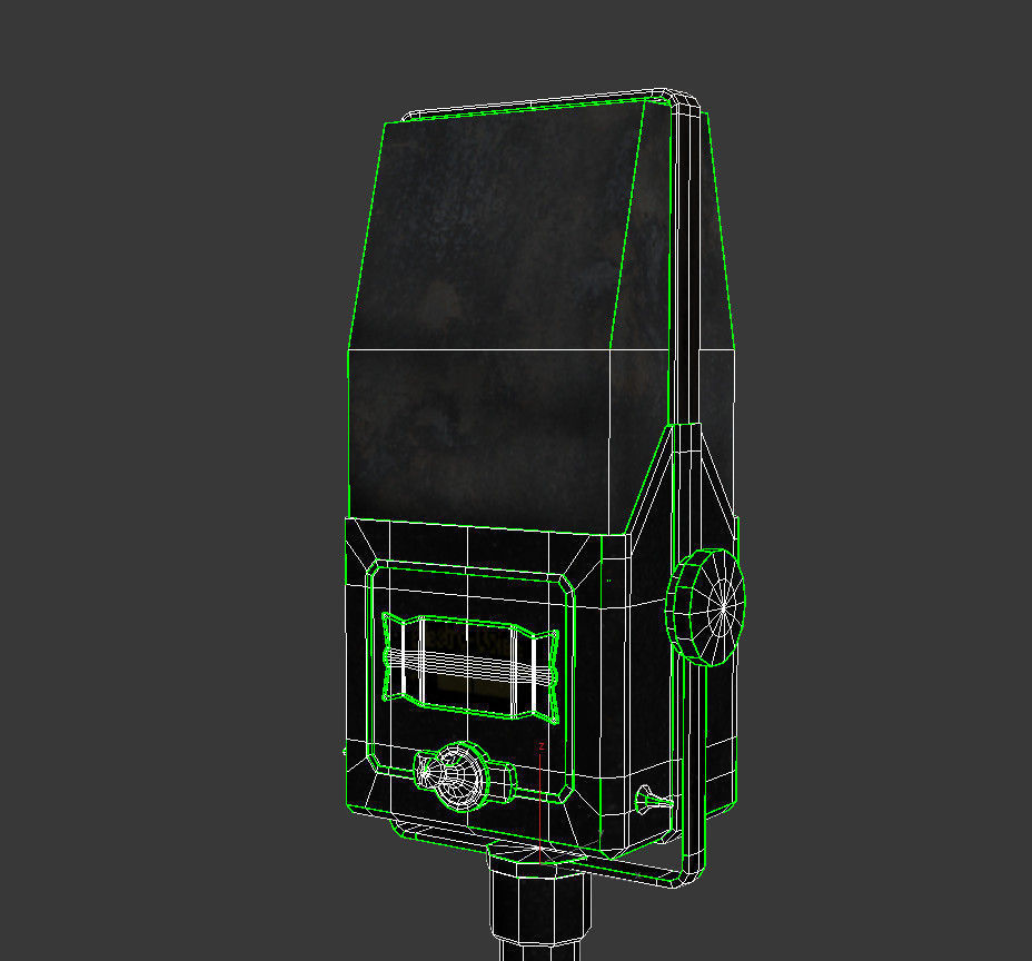 Old microphone Low Poly PBR ready Low-poly 3D model_5