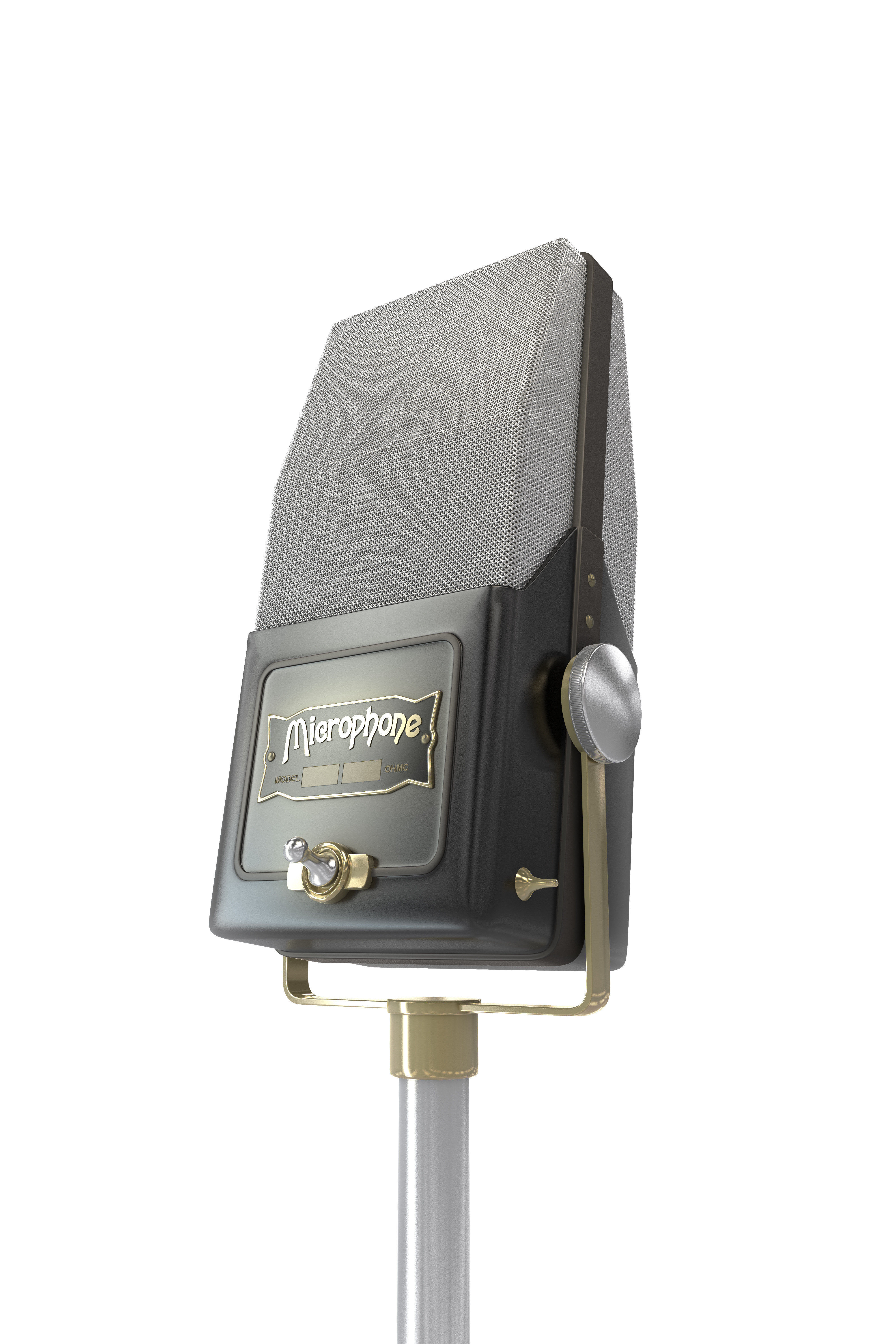 Old microphone Low Poly PBR ready Low-poly 3D model_2