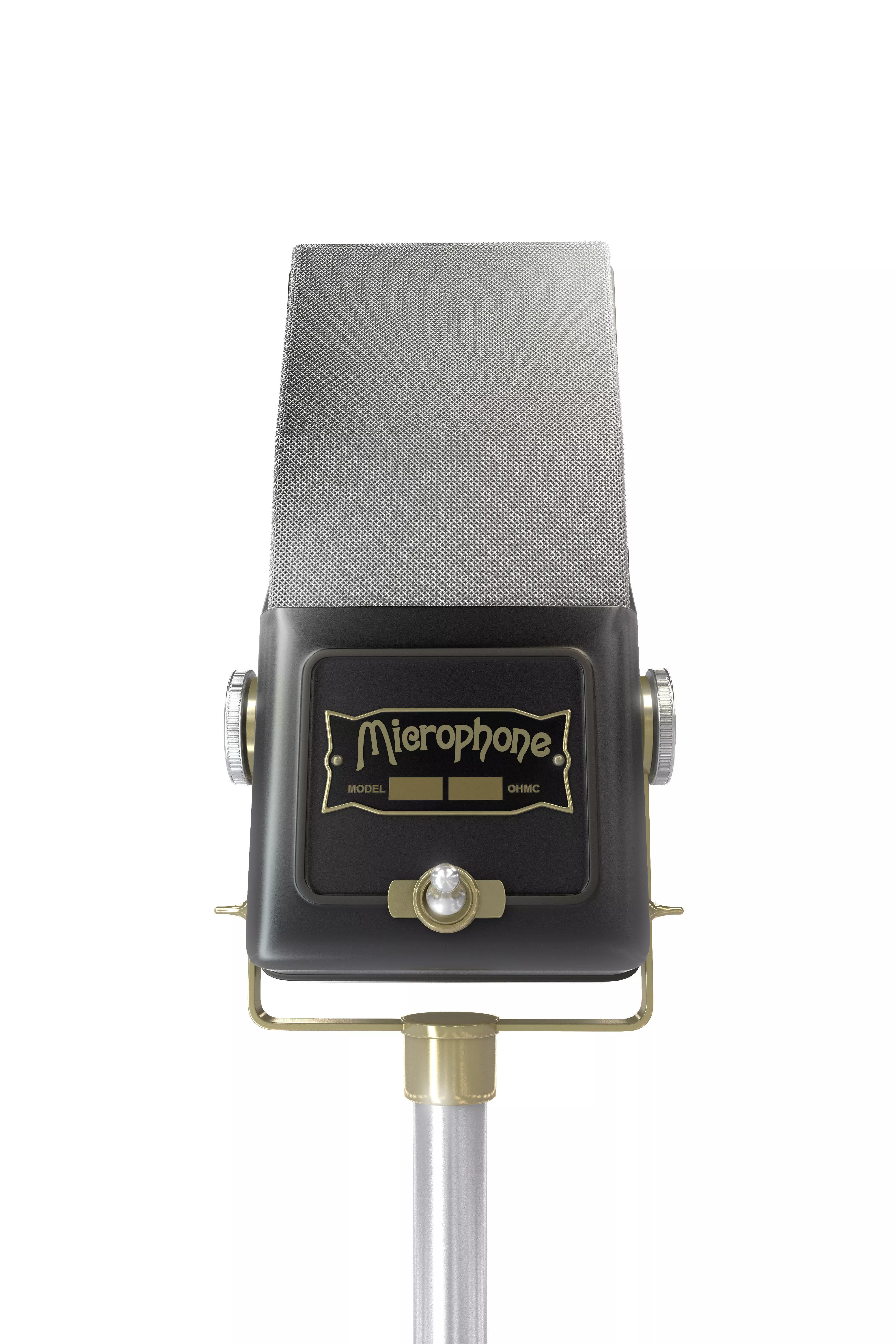 Old microphone Low Poly PBR ready Low-poly 3D model_0