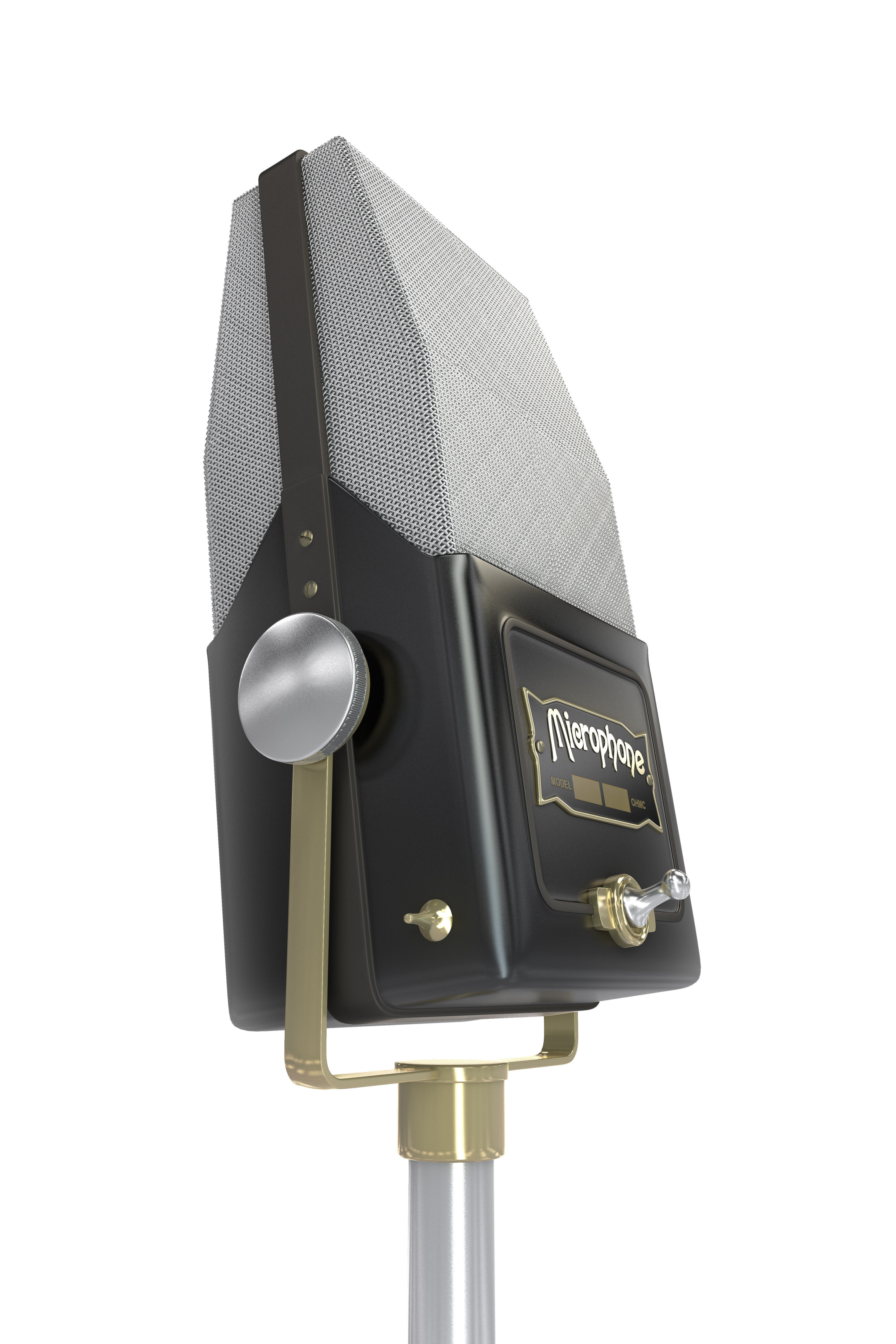 Old microphone Low Poly PBR ready Low-poly 3D model_1