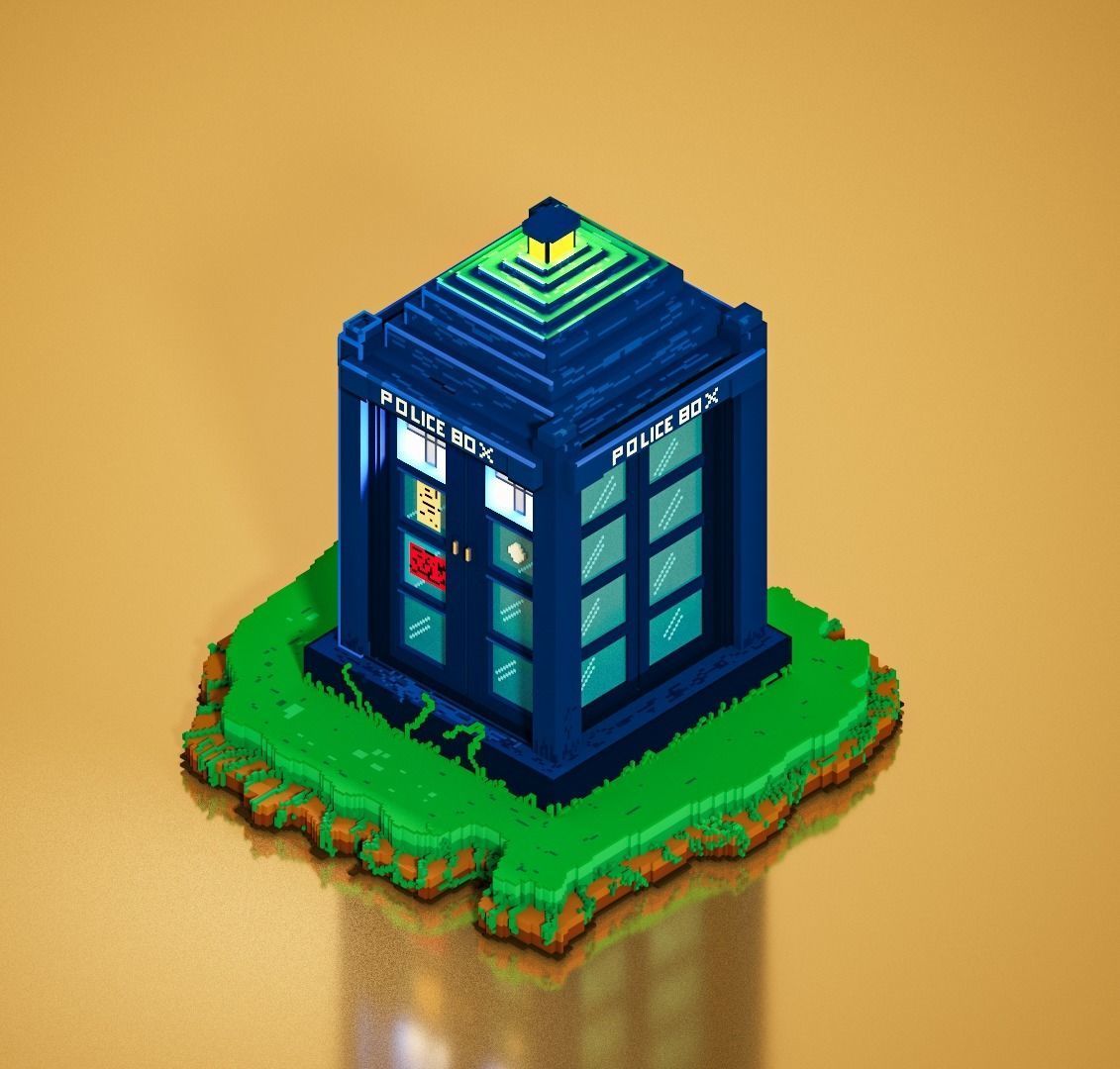 Doctor who police box tardis voxel design free VR / AR / low-poly 3D ...