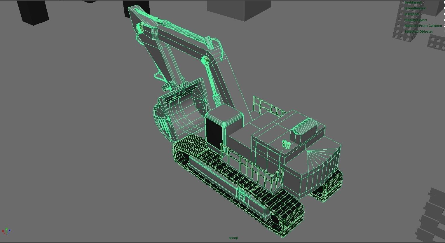 Construction Collection Set site at night 3D model_9