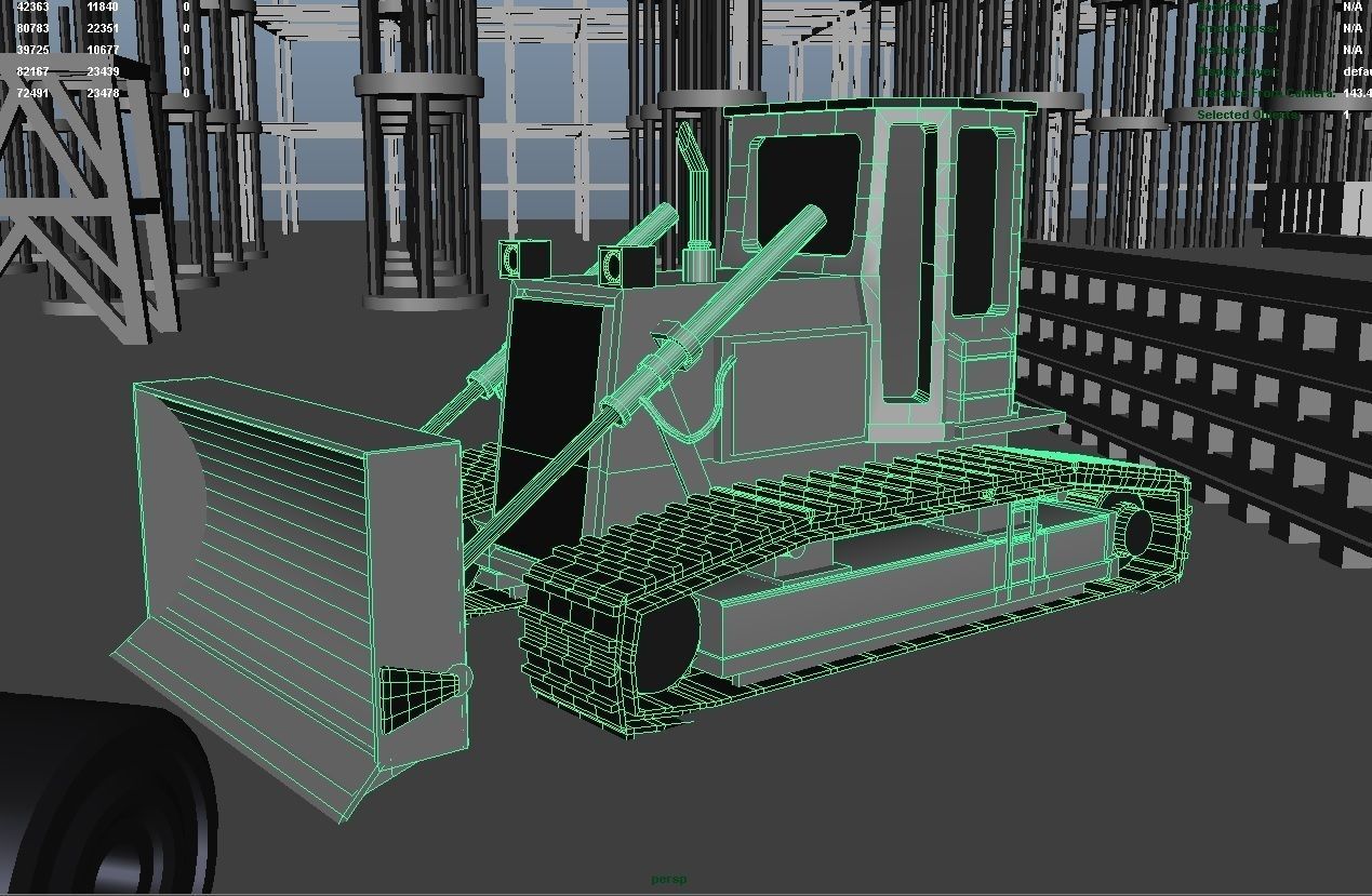 Construction Collection Set site at night 3D model_11