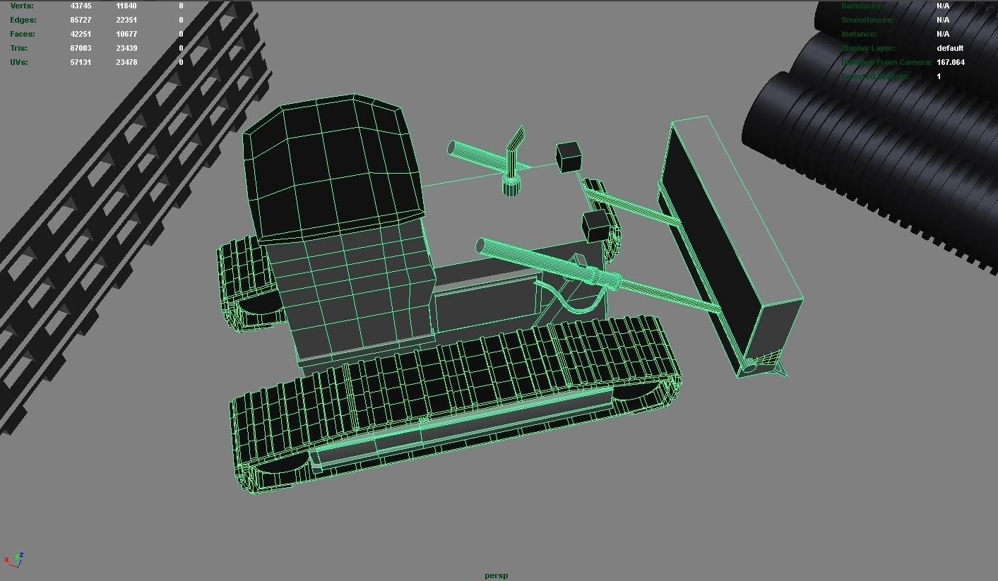 Construction Collection Set site at night 3D model_10