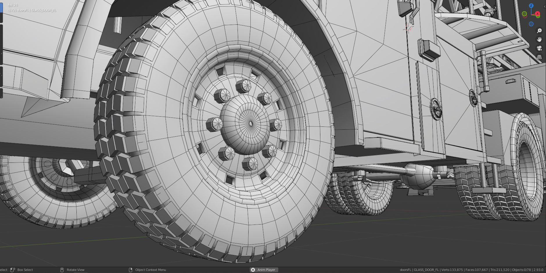 Firetruck Pierce Ascendant 107 Heavy-Duty Tiller Aerial Ladder Low-poly 3D model_19