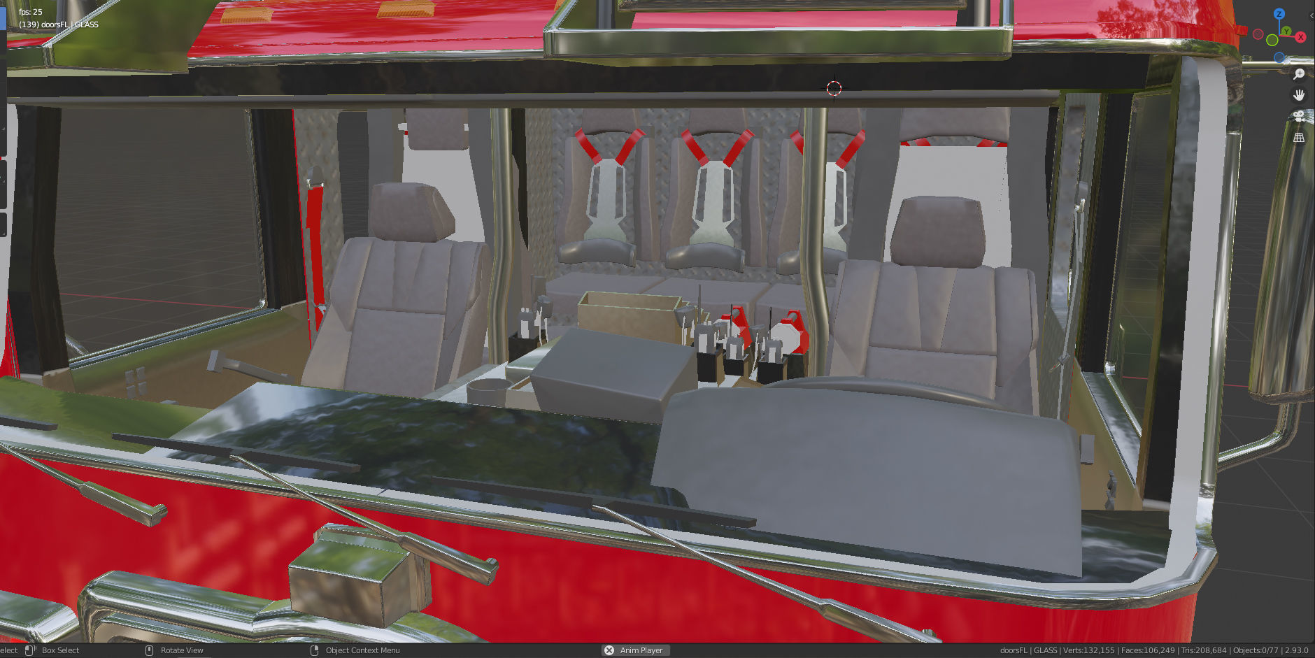 Firetruck Pierce Ascendant 107 Heavy-Duty Tiller Aerial Ladder Low-poly 3D model_24