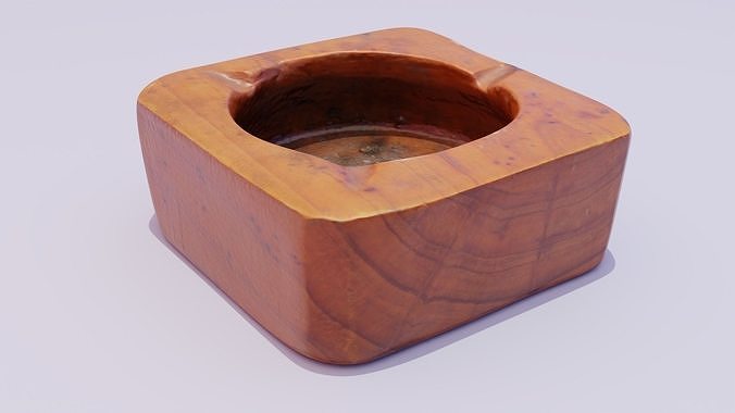 Ashtray wood  Low-poly 3D model