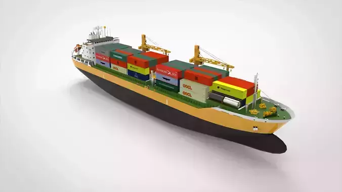 Container Ship yellow 3D model