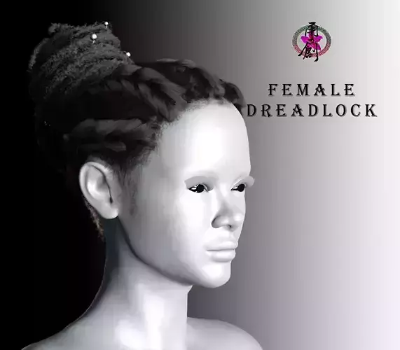 Female Dreadlock Low-poly 3D model