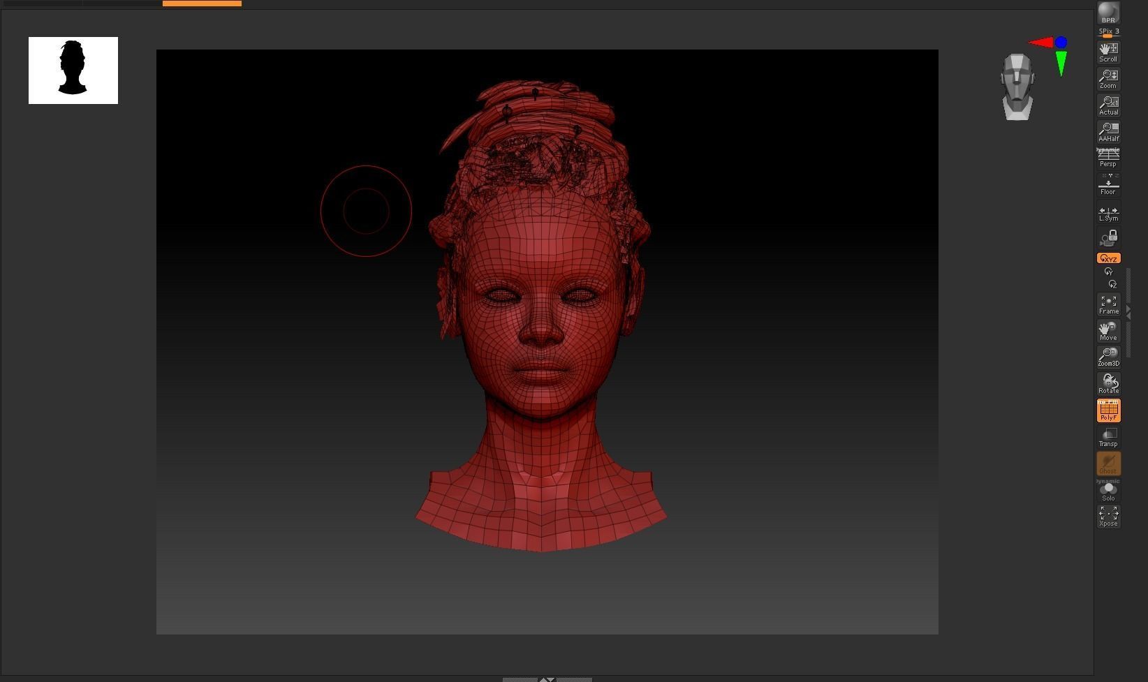 Female Dreadlock Low-poly 3D model_6