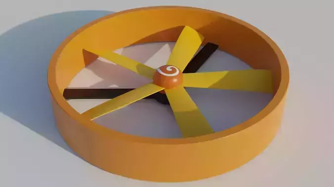 Turbine propeller wheel Low-poly 3D model