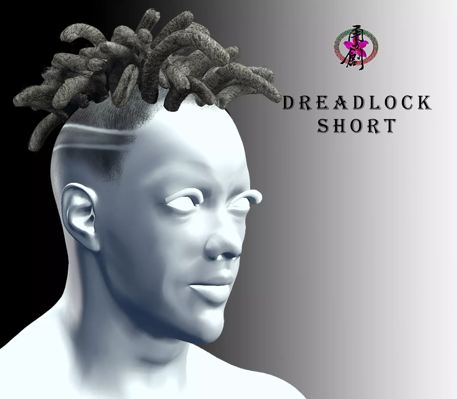 Apocalyptic Hairstyles-Dreadlocks Short Low-poly 3D model_0