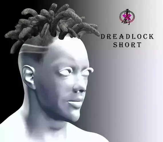 Apocalyptic Hairstyles-Dreadlocks Short Low-poly 3D model