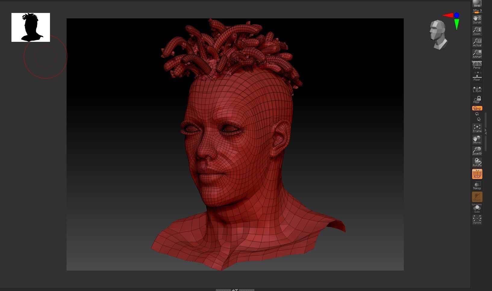 Apocalyptic Hairstyles-Dreadlocks Short Low-poly 3D model_5