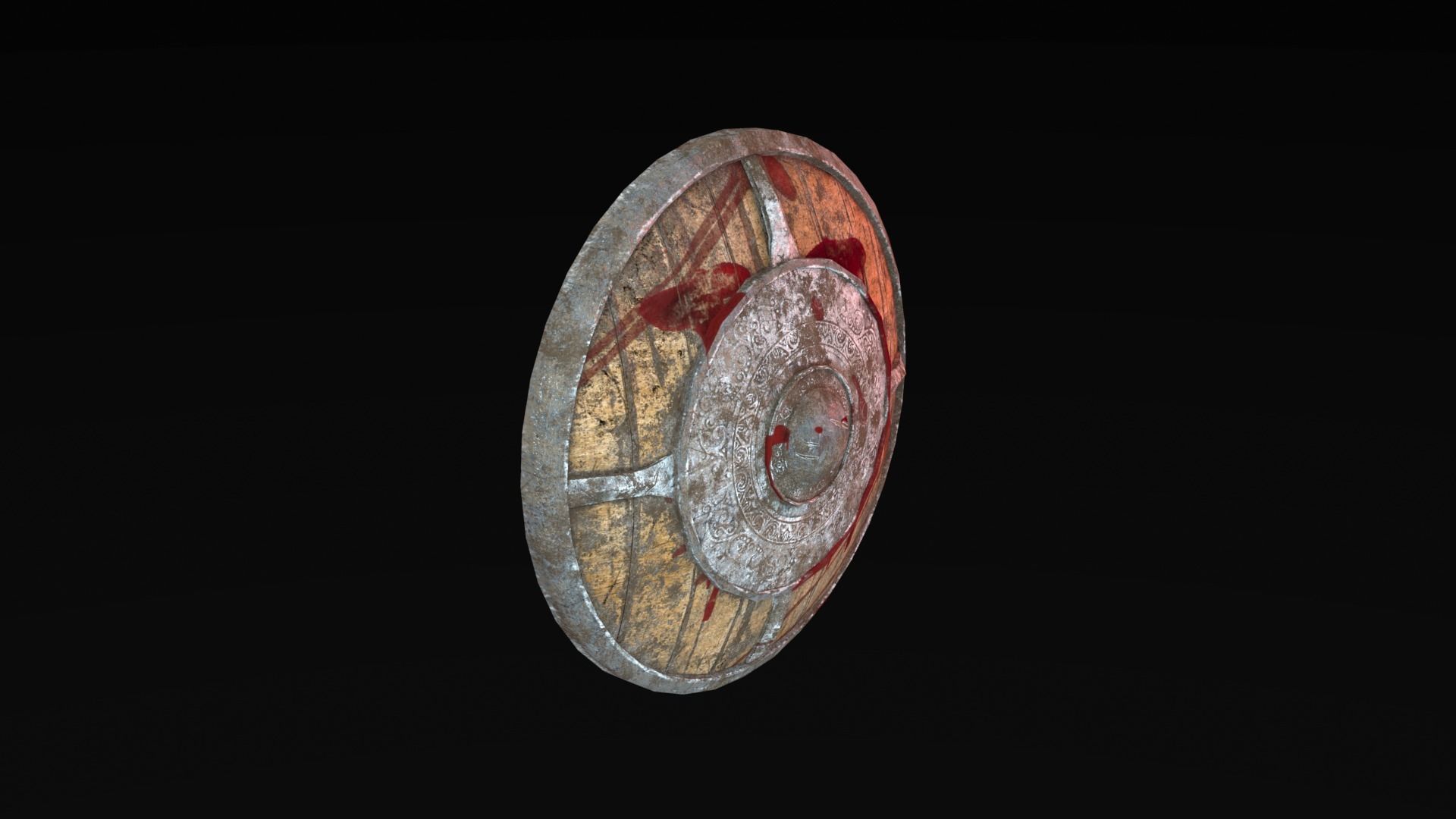 Low Poly War Shield Low-poly 3D model_11