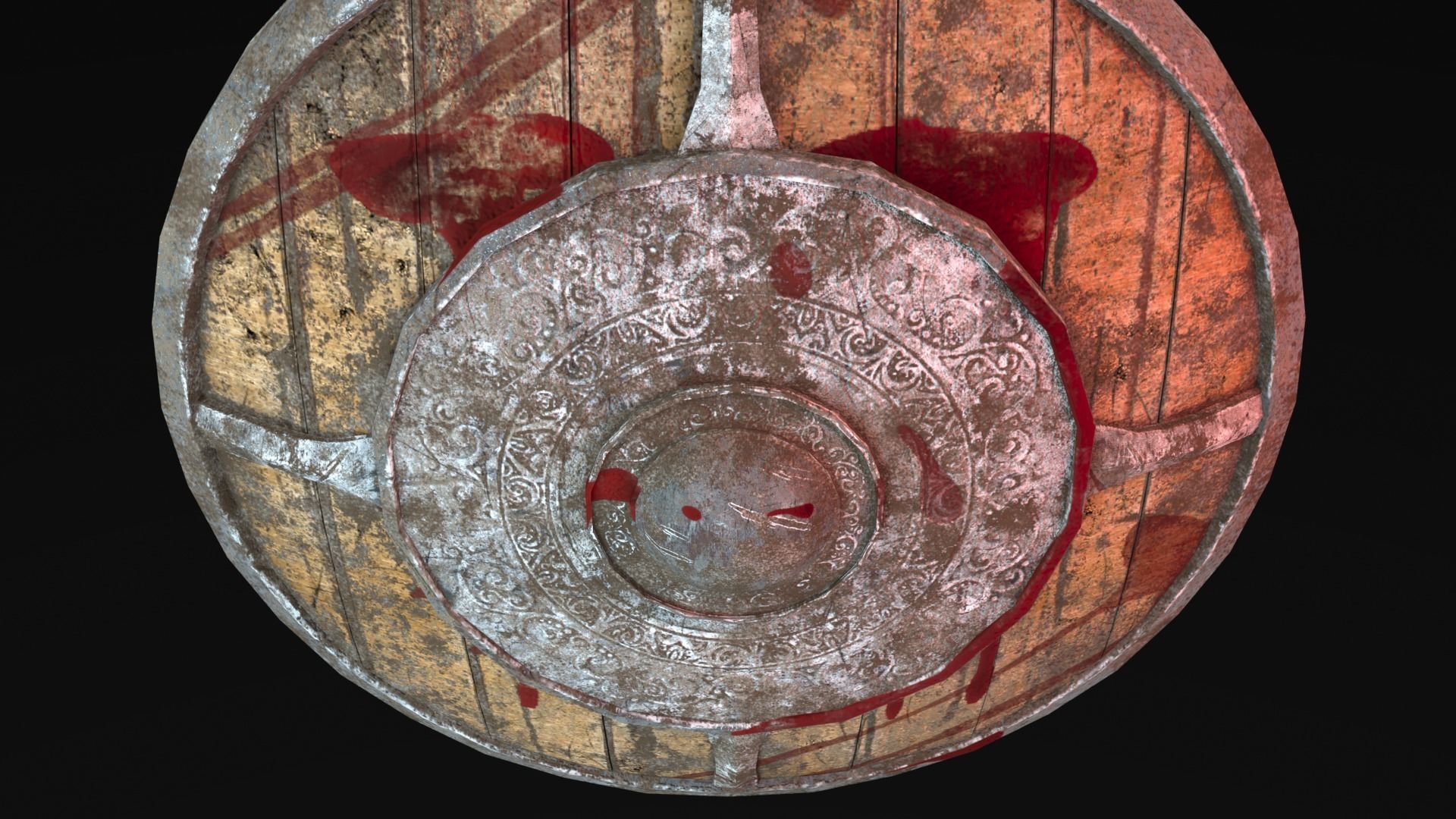 Low Poly War Shield Low-poly 3D model_6