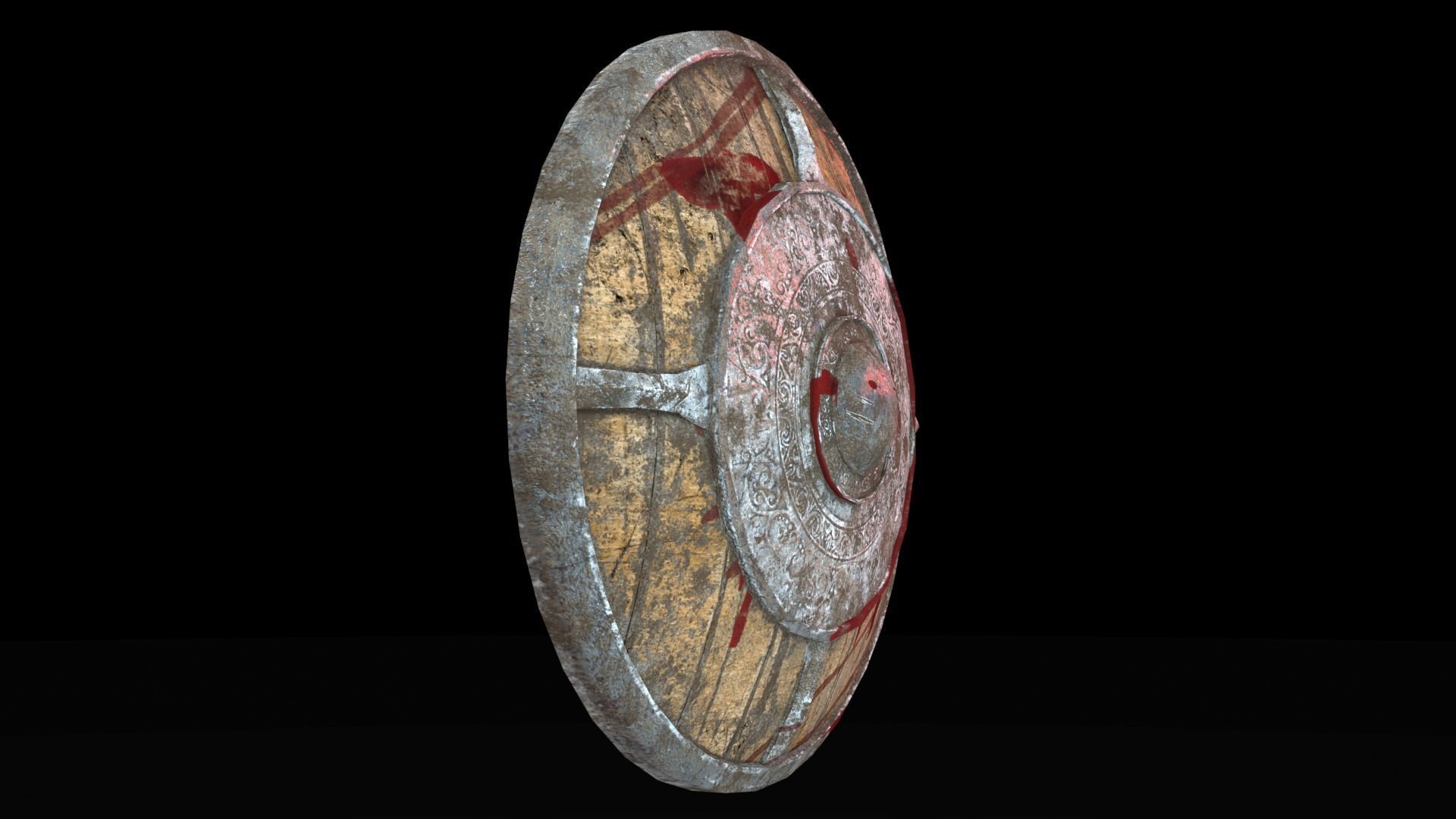 Low Poly War Shield Low-poly 3D model_8