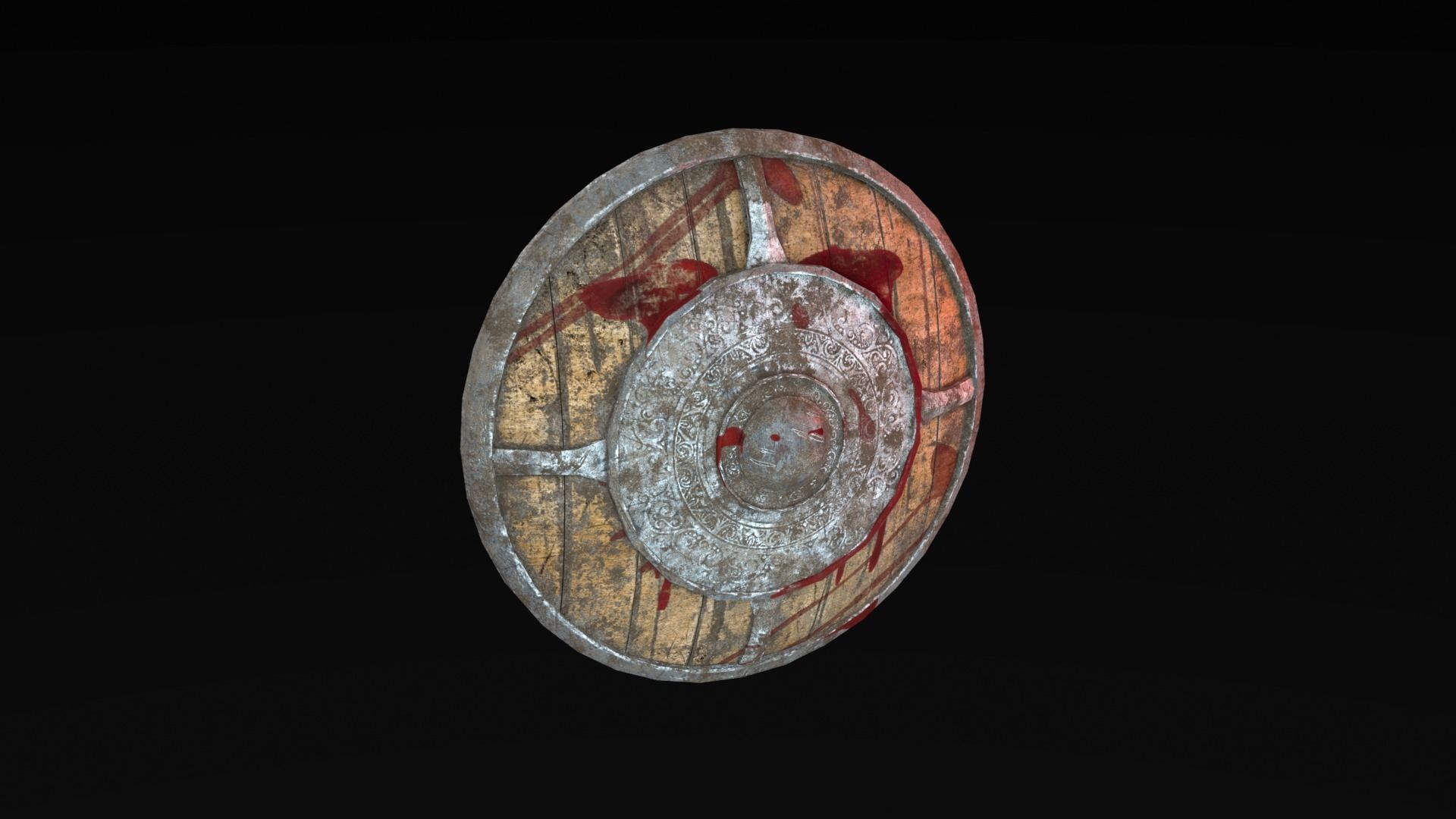 Low Poly War Shield Low-poly 3D model_22