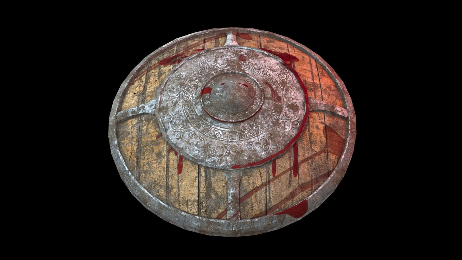 Low Poly War Shield Low-poly 3D model_7