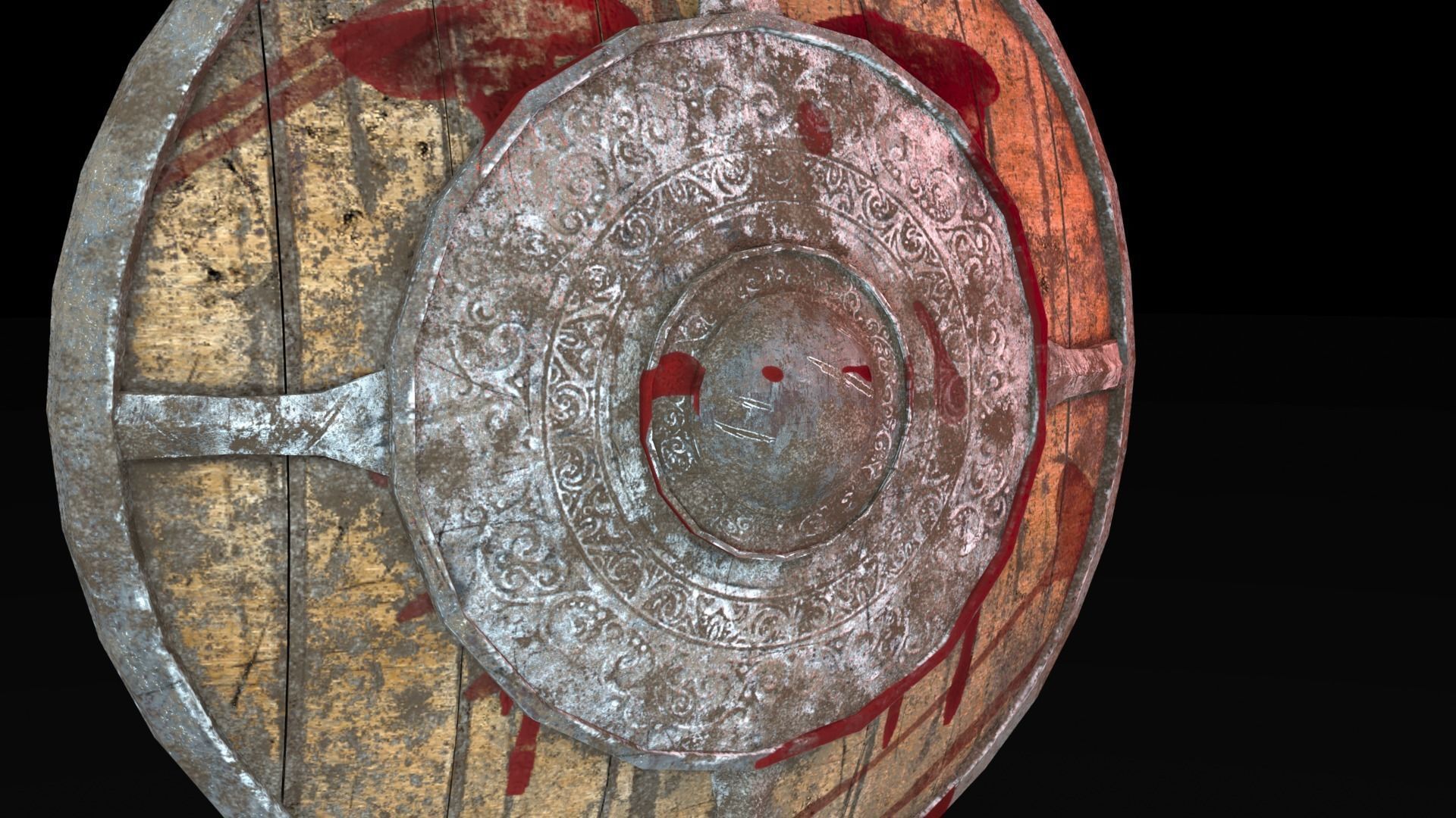 Low Poly War Shield Low-poly 3D model_5